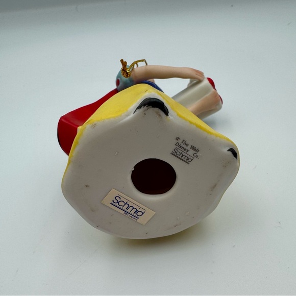 Snow White Porcelain Ornament Schmid 4.5 in 1980s Vintage Disney Princess - Picture 3 of 6